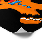 Oh Snap Gingerbread Man Xmas Boys Girls Kids Adult Poster (Ecke)