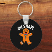 Oh Snap Gingerbread Man Xmas Boys Girls Kids Adult Schlüsselanhänger (Vorderseite)