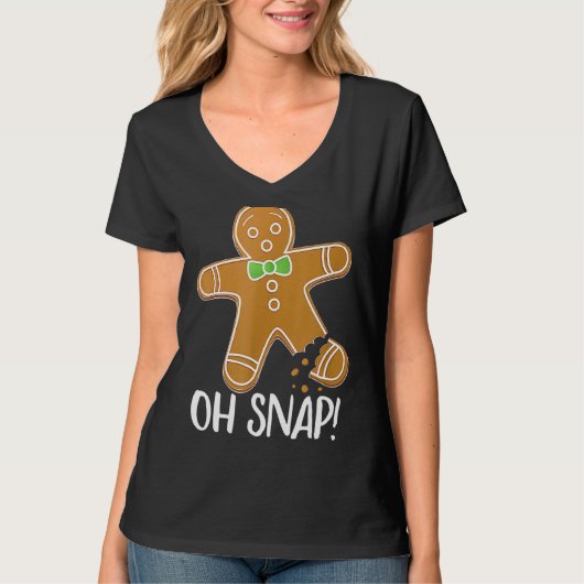 Oh Snap Gingerbread Mann Cookie Broken Leg 1 T-Shirt (Vorderseite)