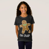 Oh Snap Gingerbread Mann Cookie Broken Leg Funny T-Shirt (Vorne ganz)