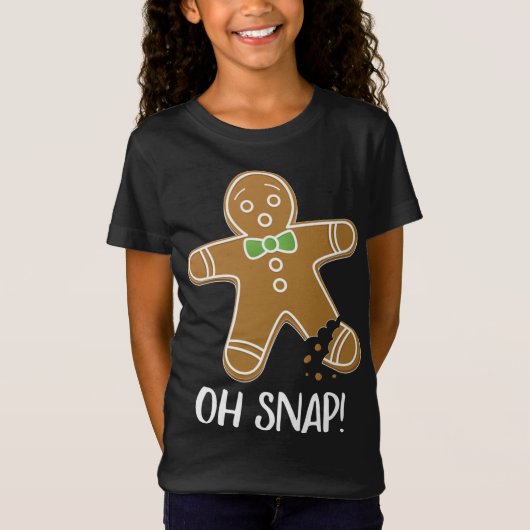 Oh Snap Gingerbread Mann Cookie Broken Leg Funny T-Shirt (Vorderseite)