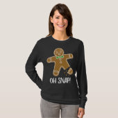 Oh Snap Gingerbread Mann Cookie Broken Leg Funny T-Shirt (Vorne ganz)