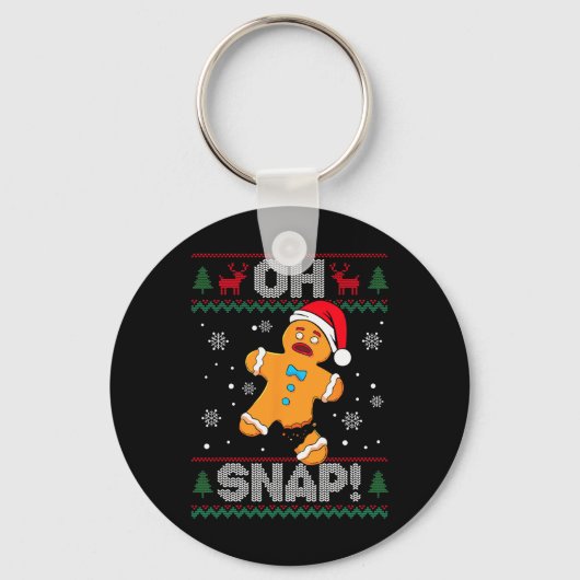 Oh Snap Gingerbread Mann Cookie Weihnachtsweihe Ug Schlüsselanhänger (Vorderseite)