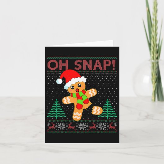 Oh Snap Gingerbread Mann Frohe Weihnachten Weihnac Karte (Vorderseite)