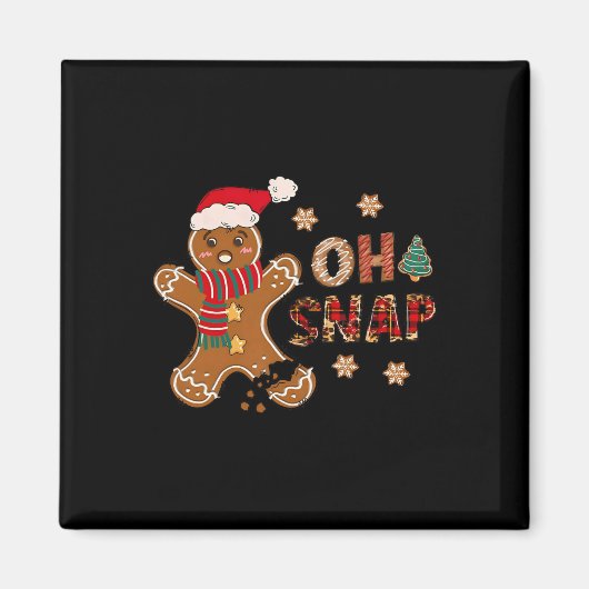 Oh Snap Gingerbread Mann Frohe Weihnachten Weihnac Magnet (Vorne)