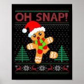 Oh Snap Gingerbread Mann Frohe Weihnachten Weihnac Poster (Vorne)