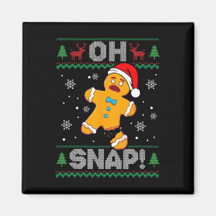Oh Snap Gingerbread Mann Weihnachtslustig Keks häs Magnet