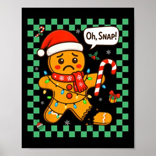Oh Snap Gingerbread Mann Weihnachtsmann Kinder Kin Poster (Vorne)