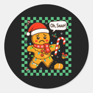 Oh Snap Gingerbread Mann Weihnachtsmann Kinder Kin Runder Aufkleber
