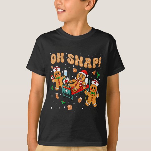 Oh Snap Gingerbread Nurse Funny Nursing Christmas T-Shirt (Vorderseite)