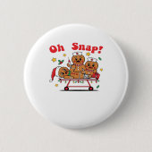 Oh Snap Gingerbread School Nurse Christmas Classic Button (Vorderseite)