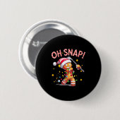 Oh Snap Gingerbreadman Xmas Golfer Golf Christmas  Button (Vorne & Hinten)