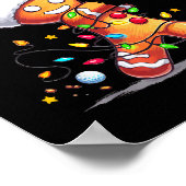 Oh Snap Gingerbreadman Xmas Golfer Golf Christmas  Poster (Ecke)