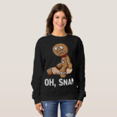 Oh Snap Gingerbrei Cookie Man Broken Leg Amputee Sweatshirt (Vorne ganz)