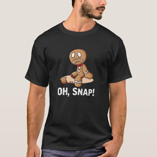 Oh Snap Gingerbrei Cookie Man Broken Leg Amputee T-Shirt (Vorderseite)