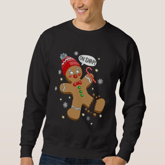 Oh Snap Gingerbrei Cookie Man Costume Backteam Sweatshirt (Vorderseite)