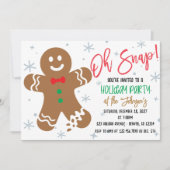Oh Snap Gingerbrot Cookie Holiday Party Einladung (Vorderseite)