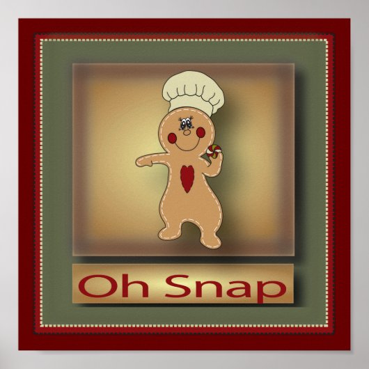 Oh Snap Gingerbrot Man | Christmas Poster (Vorne)