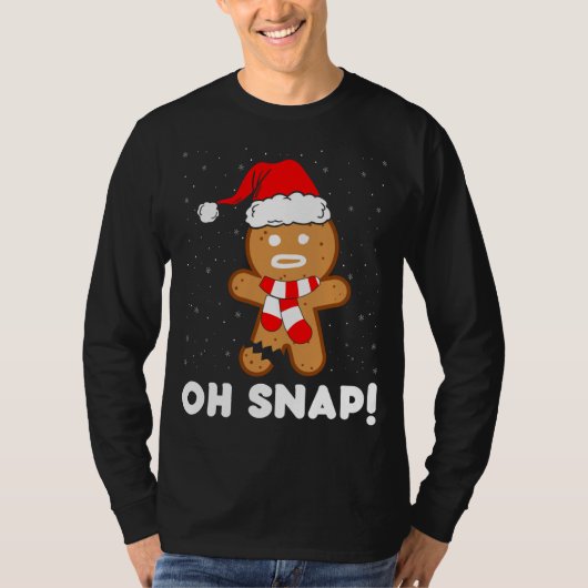 Oh Snap Gingerbrot Mann Cookie Funny Christmas Coo T-Shirt (Vorderseite)