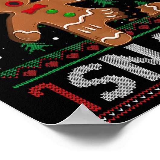 Oh Snap Gingerbrot Mann Weihnachtsweihnachtsgebäck Poster (Ecke)