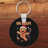 Oh Snap Gingerbrot Mann Weihnachtsweihnachtsgebäck Schlüsselanhänger (Vorderseite)
