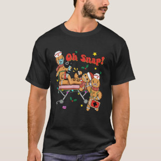 Oh Snap Gingerbrot Nurse Weihnachten Weihnachtsfei T-Shirt