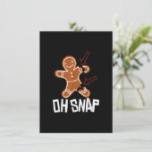 Oh Snap Gingerbrot Weihnachten Pajama Funny Cookie Einladung (Stehend Vorderseite)