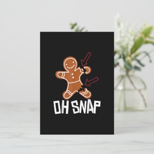 Oh Snap Gingerbrot Weihnachten Pajama Funny Cookie Einladung (Stehend Vorderseite)