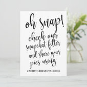 Oh Snap Hashtag Erschwingliches 12x18-Zeichen Einladung (Stehend Vorderseite)