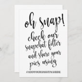 Oh Snap Hashtag Erschwingliches 12x18-Zeichen Einladung (Vorne/Hinten)