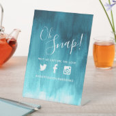 Oh Snap Hashtag Hochzeit Aqua moderne Kunst Sockelschild (In Situ)