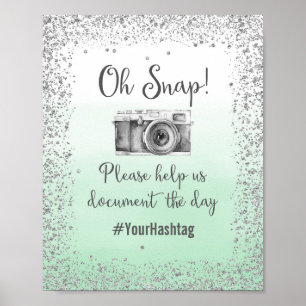Oh Snap Hashtag Hochzeitsplakat Druck Poster