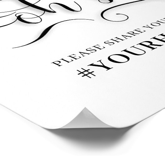 Oh Snap Hashtag Wedding Sign Poster (Ecke)