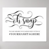 Oh Snap Hashtag Wedding Sign Poster (Vorne)