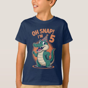 Oh Snap Ich bin 5 Geburtstagsfeier Alligator T-Shirt