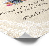 Oh Snap Instagram Hashtag Burlap Lace Blume Poster (Ecke)