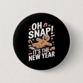 Oh Snap It's The New Year Gingerbread Man Christma Button (Vorderseite)