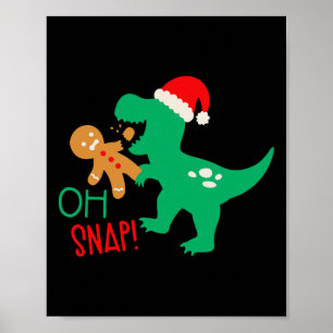 Oh Snap Lebkuchen Dinosaur Weihnachtsmann Weihnach Poster