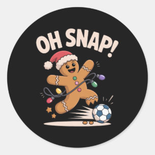 Oh Snap Lebkuchen Fußball Lustiges Weihnachten Für Runder Aufkleber