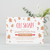 "Oh Snap!" Lebkuchengebäck Weihnachtsgebäck Party Einladung (Stehend Vorderseite)