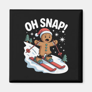 Oh Snap Lebkuchenmann Skifahrer Weihnachten Skifah Magnet