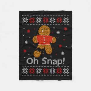 Oh Snap Lebkuchenmann Süßes Weihnachtsplätzchen Hä Fleecedecke