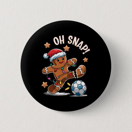 Oh Snap Lebkuchenmann Weihnachten Fußball 1 Button (Vorderseite)