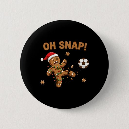 Oh Snap Lebkuchenmann Weihnachten Fußball  Button (Vorderseite)