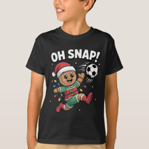 Oh Snap Lebkuchenmann Weihnachten Fußball Kinder J T-Shirt