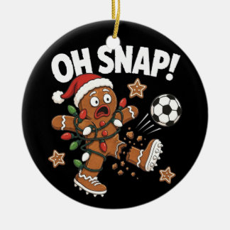 Oh Snap Lebkuchenmann Weihnachten Fußballspieler  Keramik Ornament