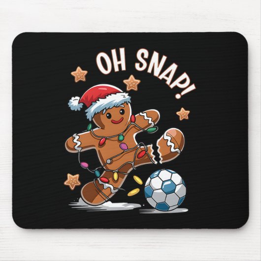 Oh Snap Lebkuchenmann Weihnachtsfußball 1 Mousepad (Vorne)