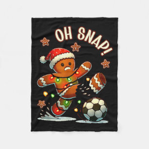 Oh Snap Lebkuchenmann Weihnachtsfußball  Fleecedecke