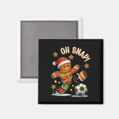 Oh Snap Lebkuchenmann Weihnachtsfußball Magnet (Vorderseite/Rückseite)