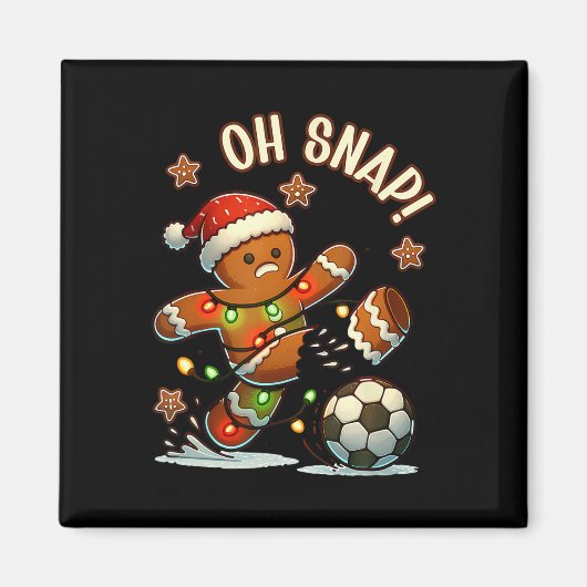 Oh Snap Lebkuchenmann Weihnachtsfußball Magnet (Vorne)